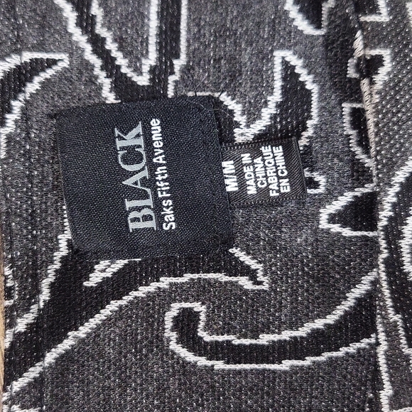 BLACK SAKS FIFTH AVE Black White Foral Long Sheath Midi Dress - Picture 2 of 10